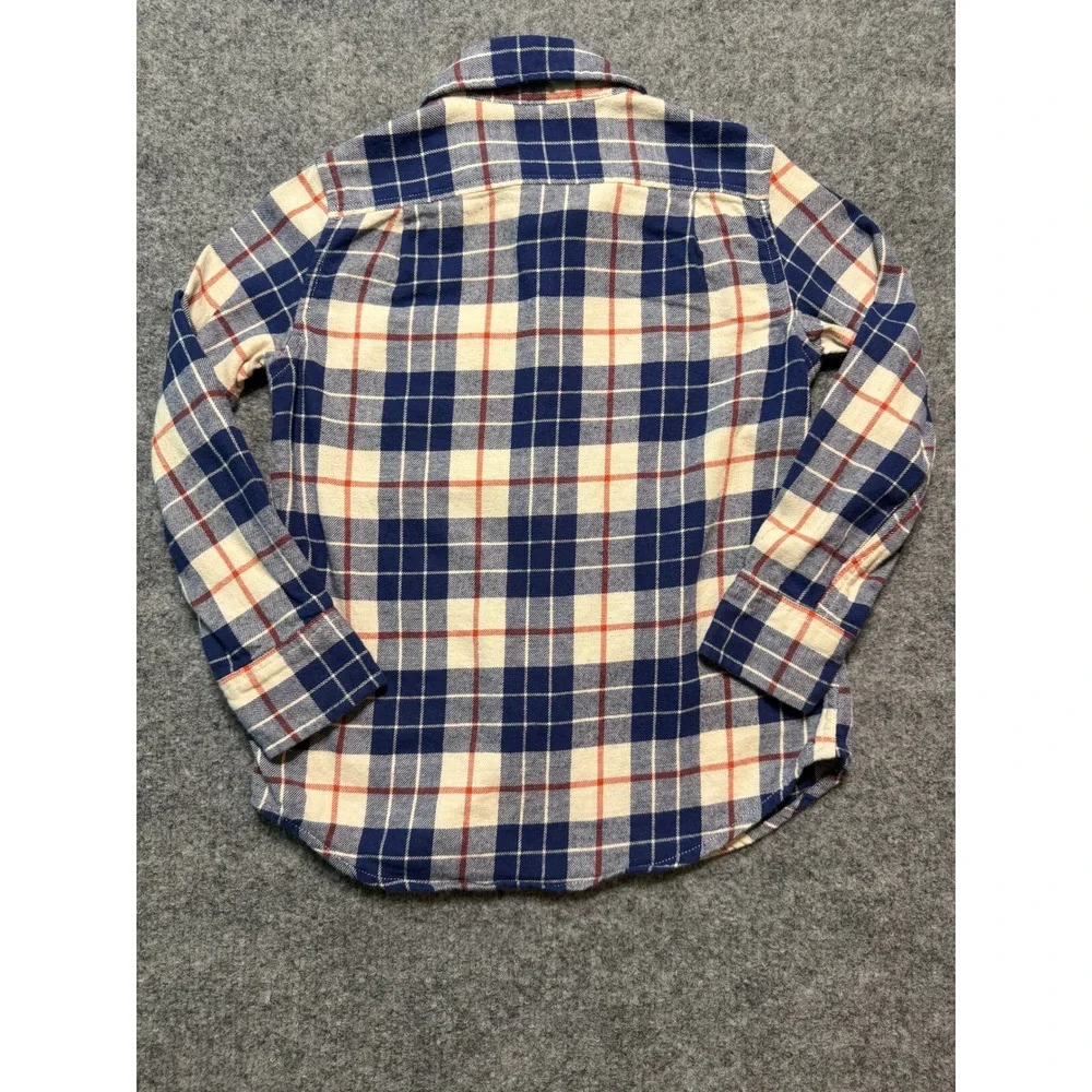 CREWCUTS BY J.CREW Boys Blue Plaid Flannel Button Down Shirt Size 4-5